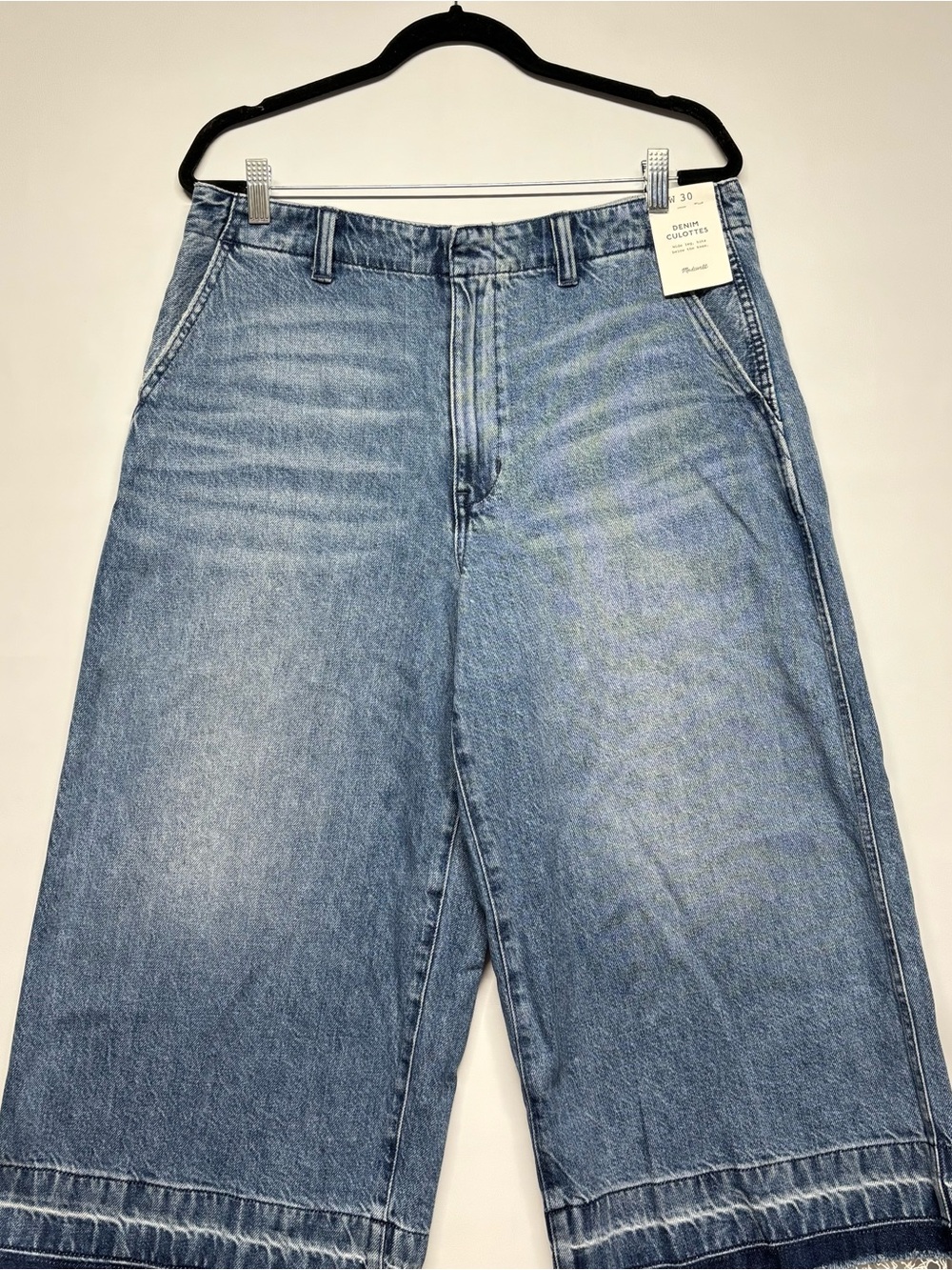 ✨Madewell Denim Culottes Blue Wide-Leg Cropped Jeans Size W30 - Picture 3 of 16